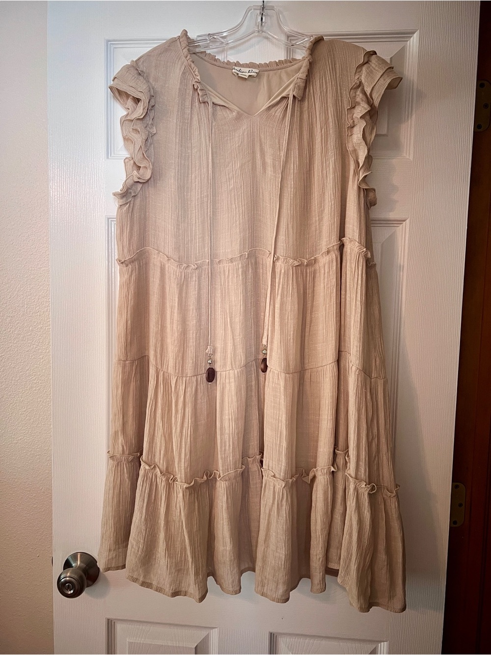 Boho Tiered Midi Dress in Cream by Indigo Rose
